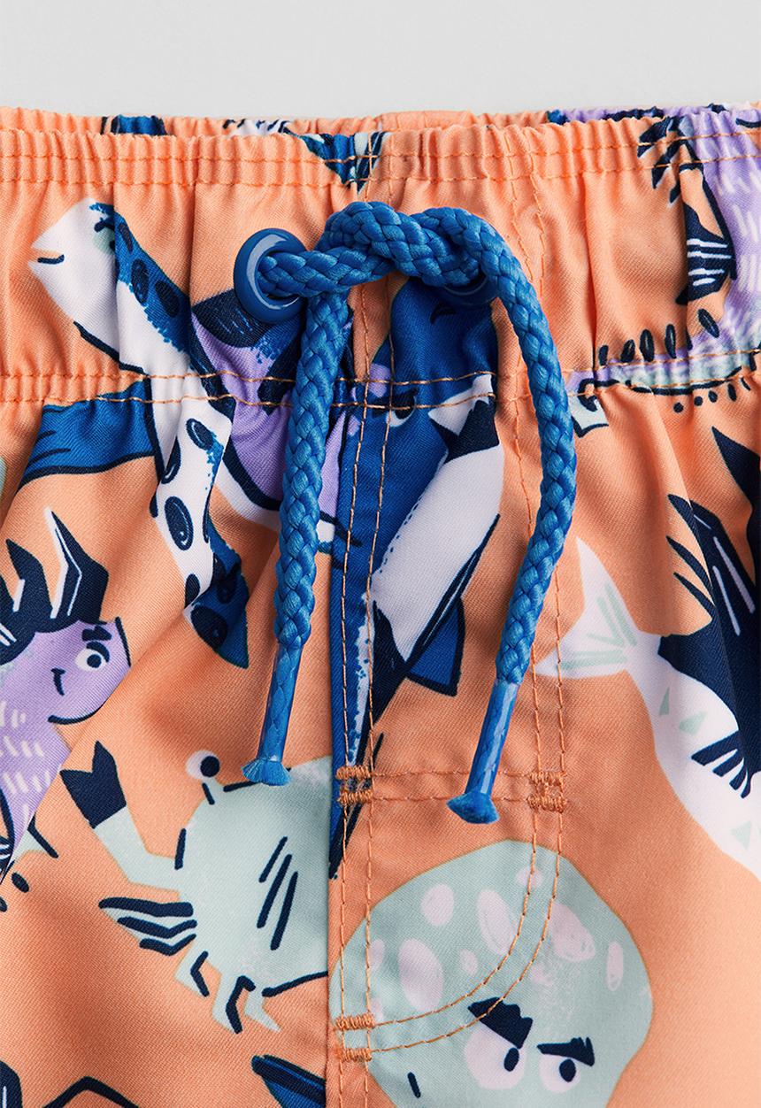 H&M - Swim shorts - light orange sea creatures