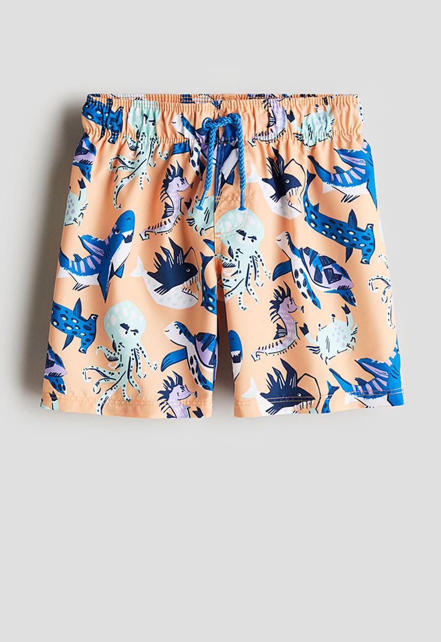 H&M - Swim shorts - light orange sea creatures