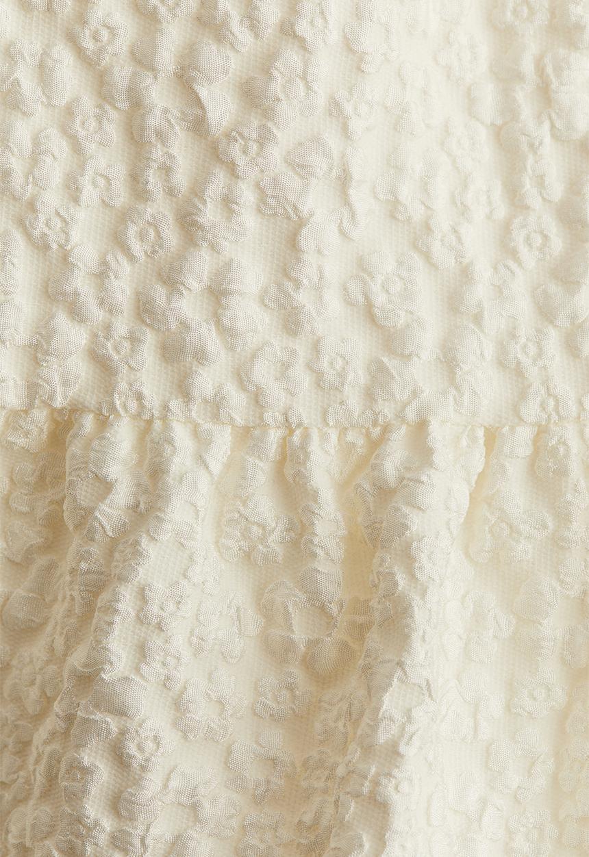 H&M - Jacquard-weave tiered dress - natural white