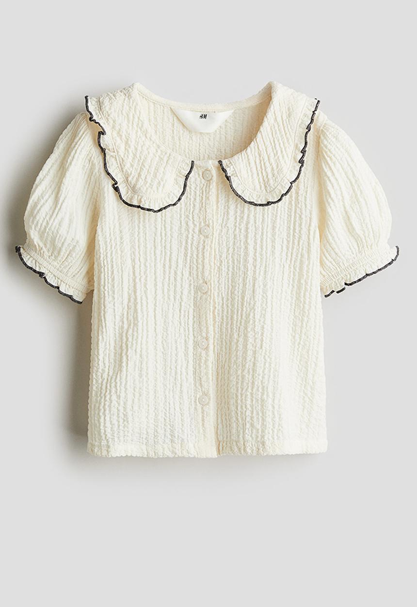 H&M - Collared blouse - cream