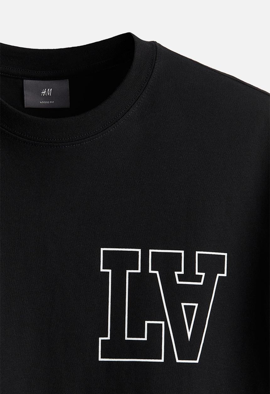H&M - Loose fit printed t-shirt - black