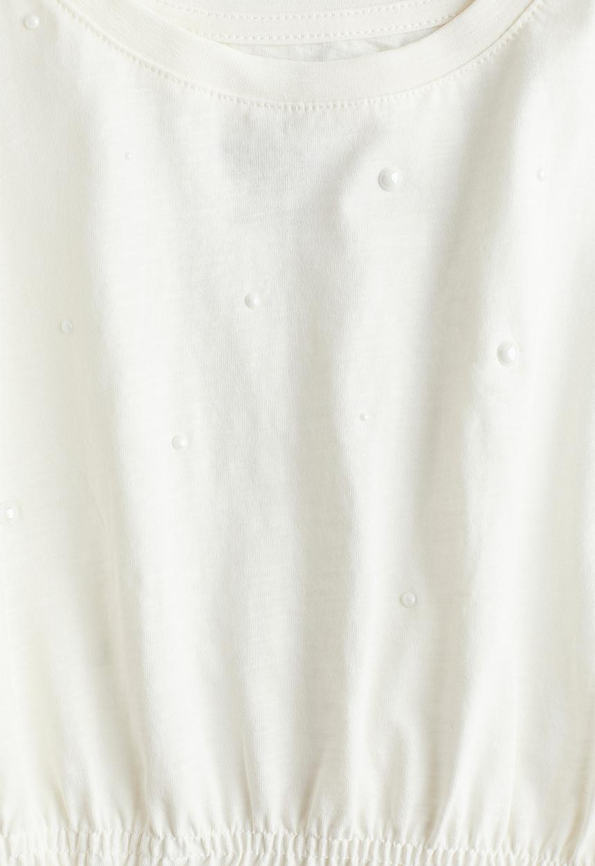 H&M - Cotton jersey peplum top - white