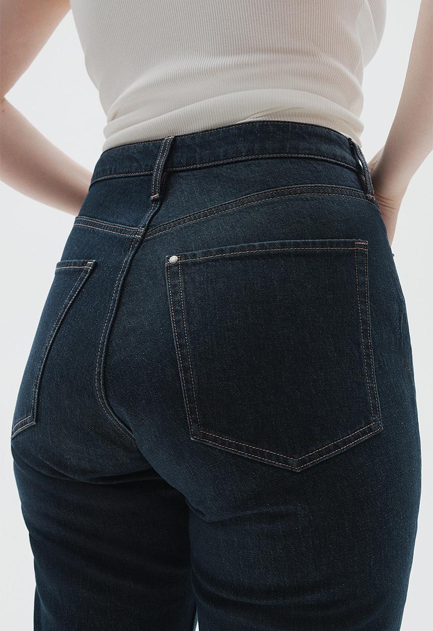 H&M - Curvy fit slim high jeans - dark denim blue