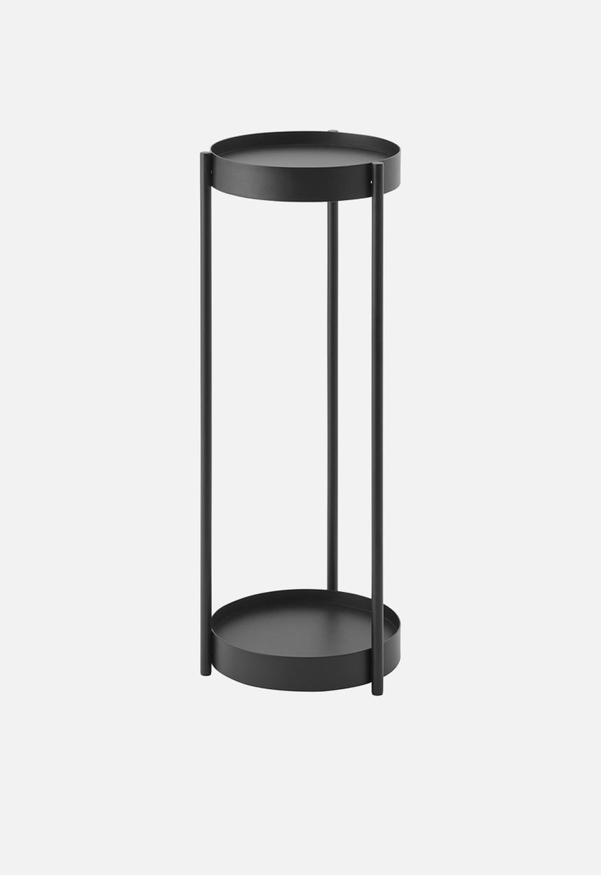 Yamazaki - 2-Tiered plant stand on casters - black