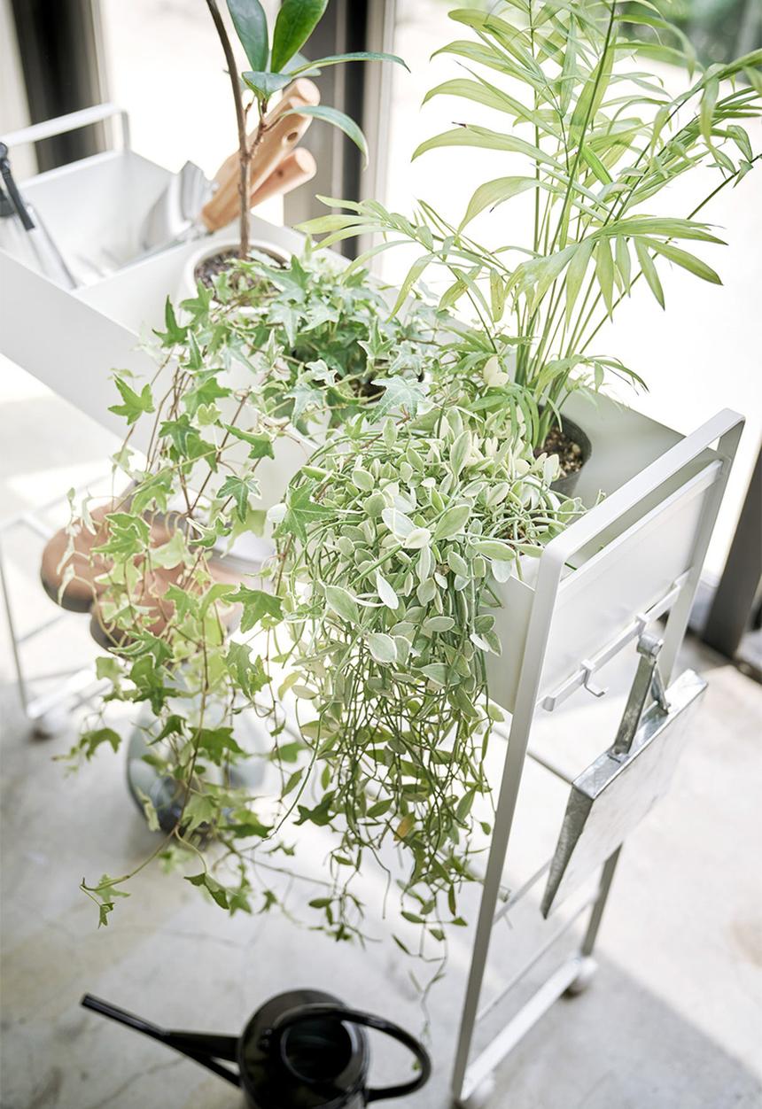 Yamazaki - Cart storage with basket - white