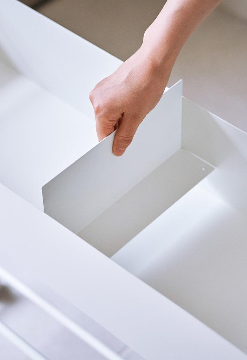 Yamazaki - Cart storage with basket - white