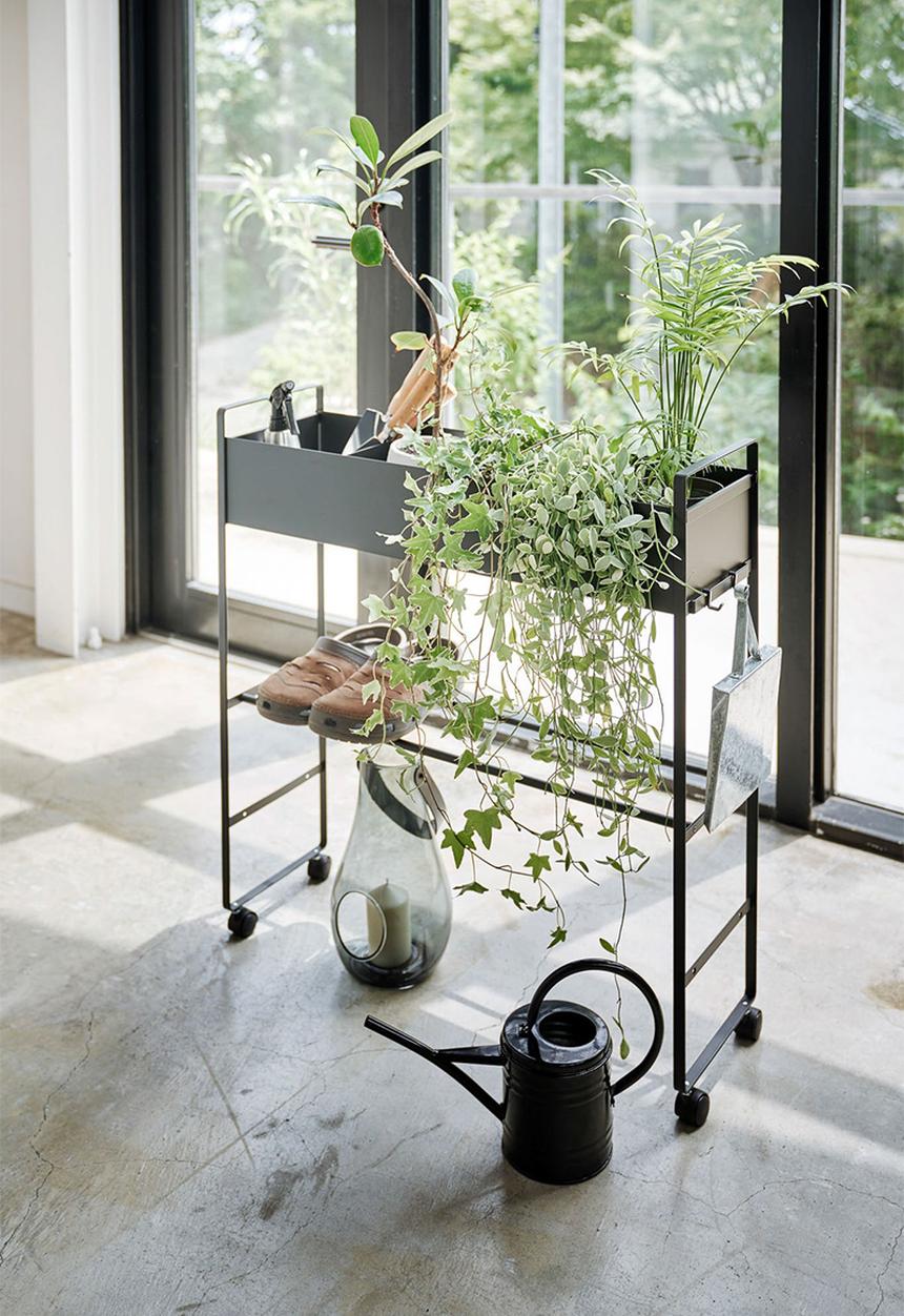 Yamazaki - Cart storage with basket - black