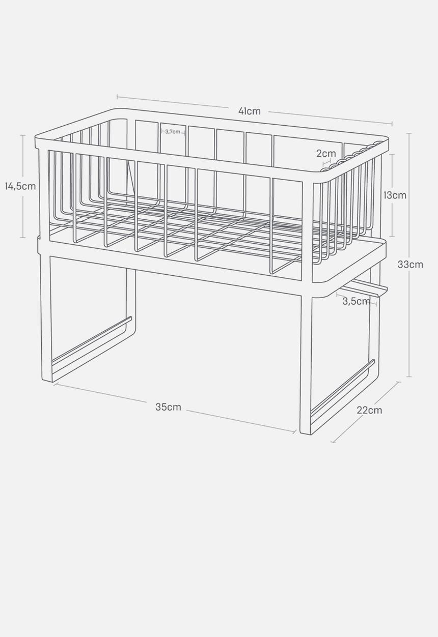 Yamazaki - 2-Tiered wire dish drainer - white