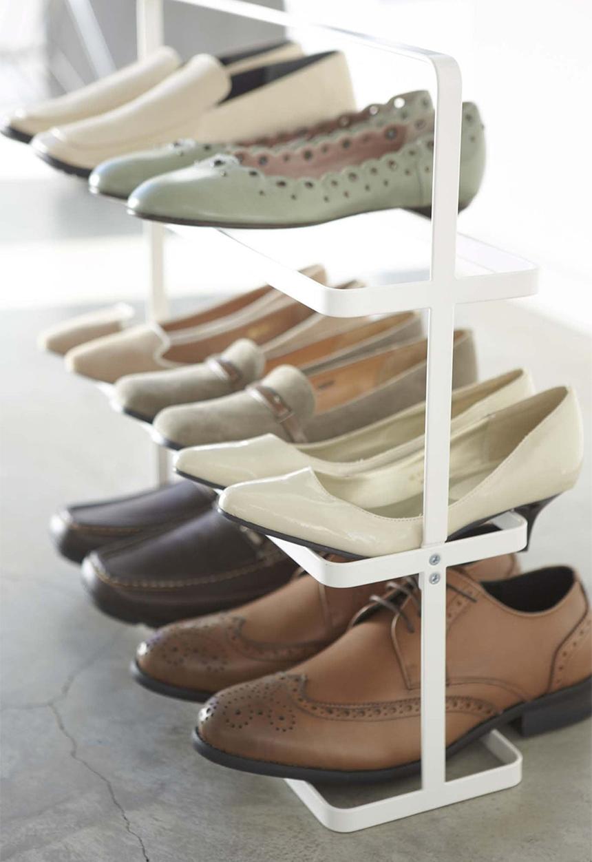 Yamazaki - Tower shoe rack wide - white