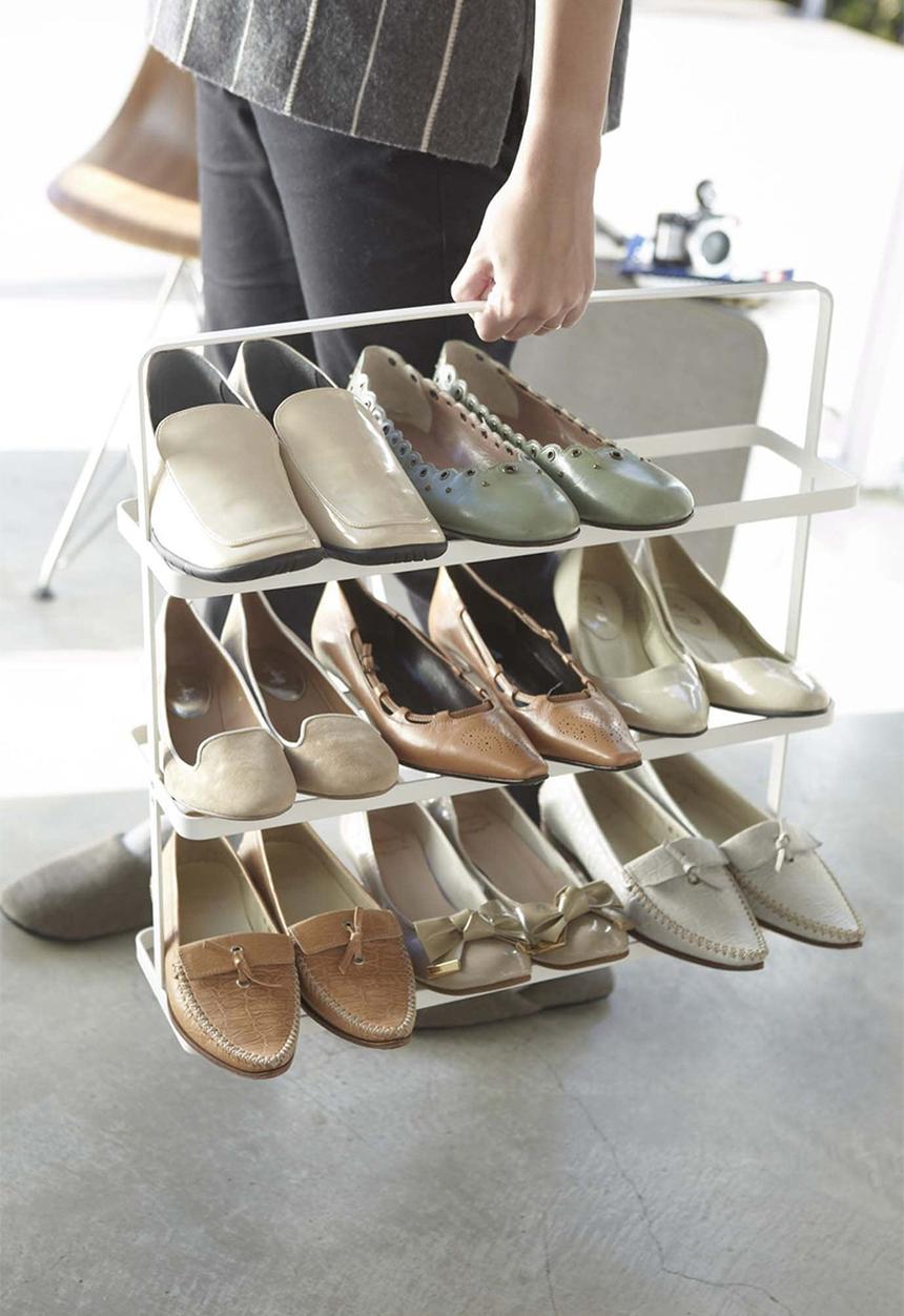 Yamazaki - Tower shoe rack wide - white
