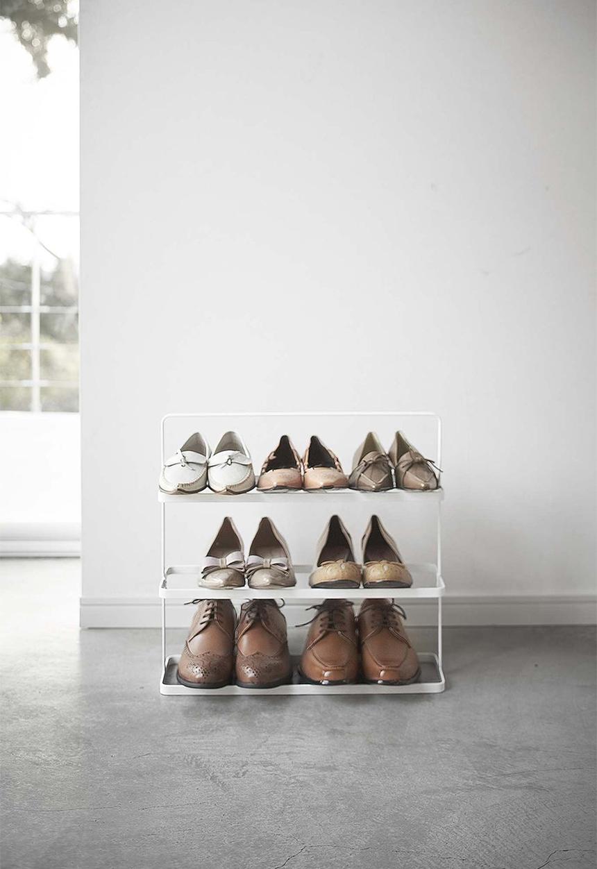 Yamazaki - Tower shoe rack wide - white