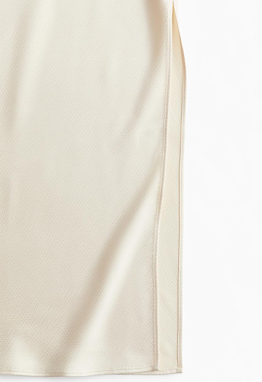 H&M - Crêpe satin skirt - cream