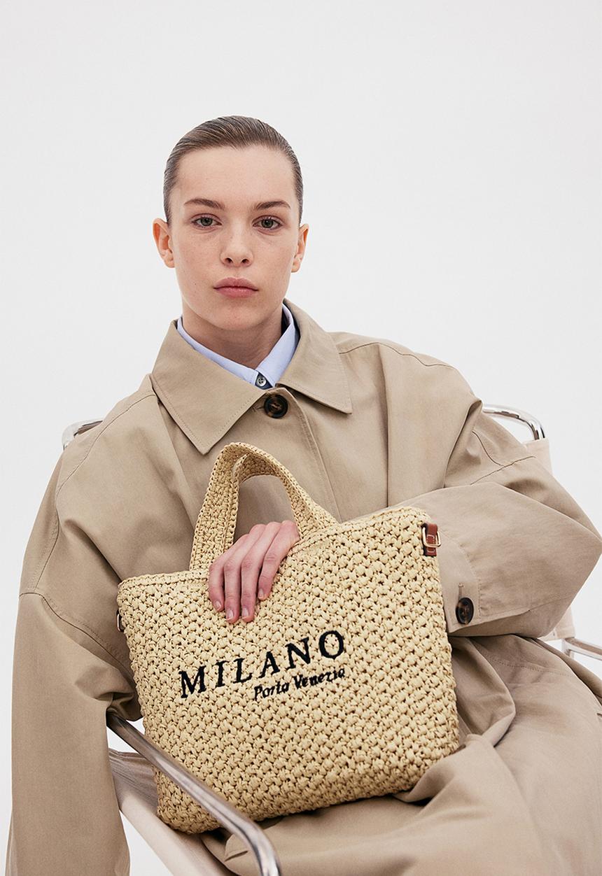 H&M - Straw crossbody bag - beige