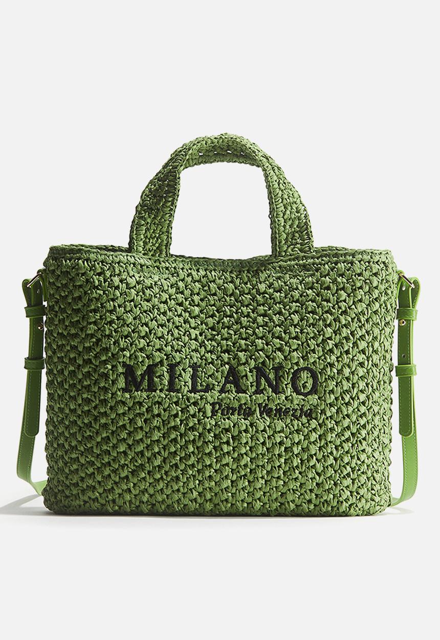 H&M - Straw crossbody bag - green