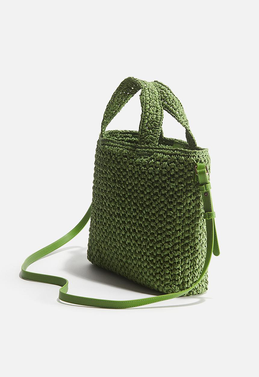 H&M - Straw crossbody bag - green