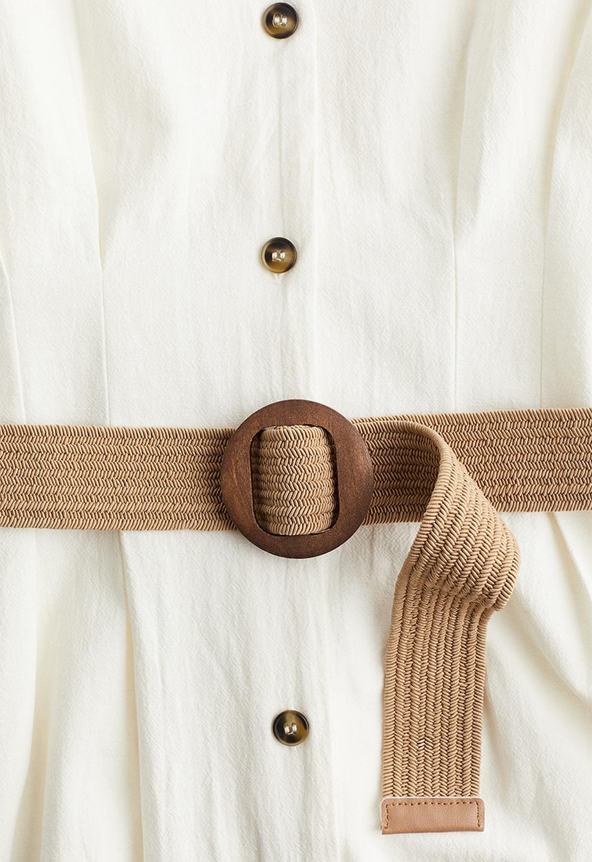 H&M - Belted shirt dress - white
