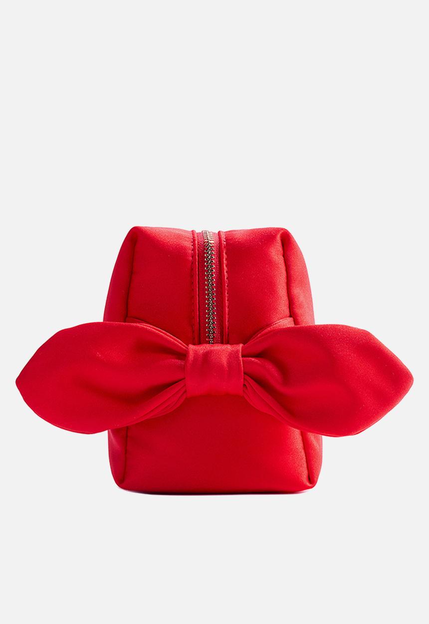 H&M - Bow-detail make-up bag - red