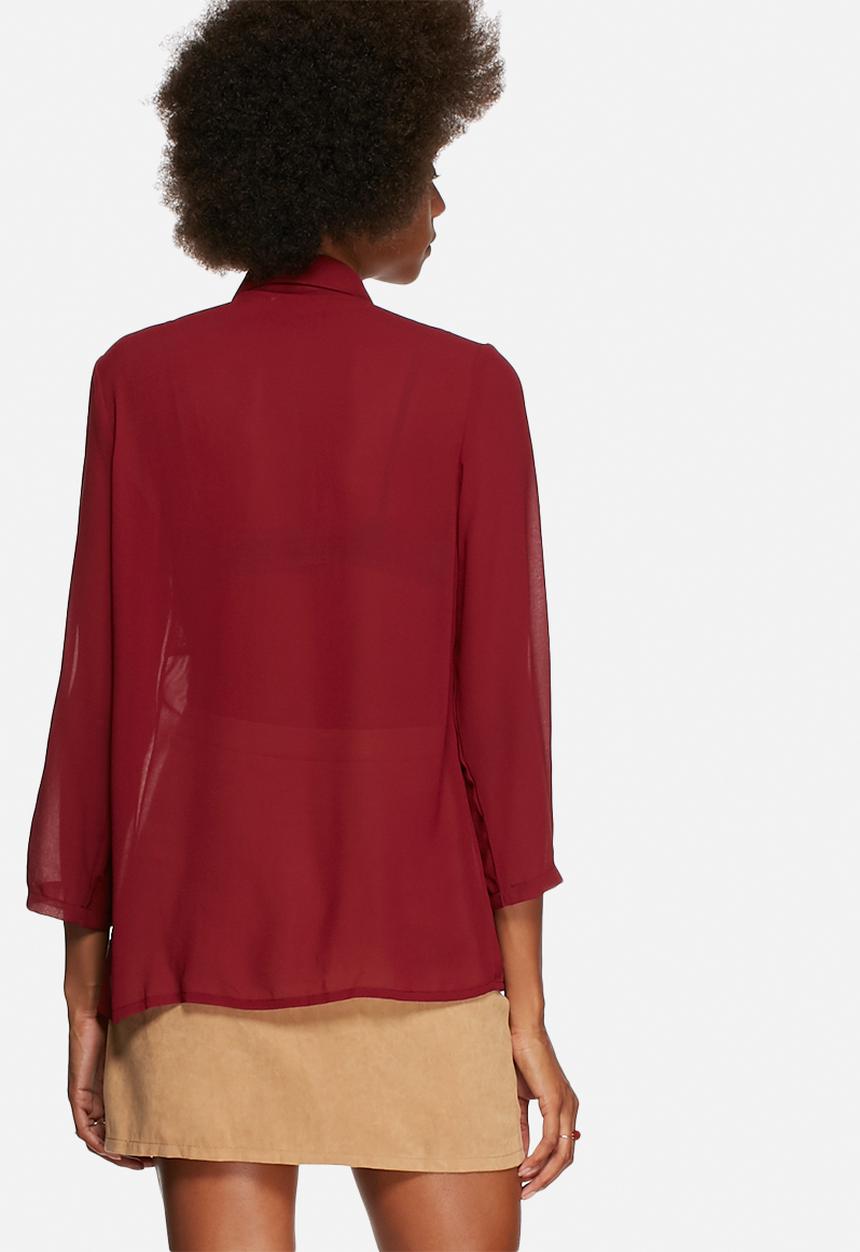 Lola May - Chiffon shirt with gold sequin panel
