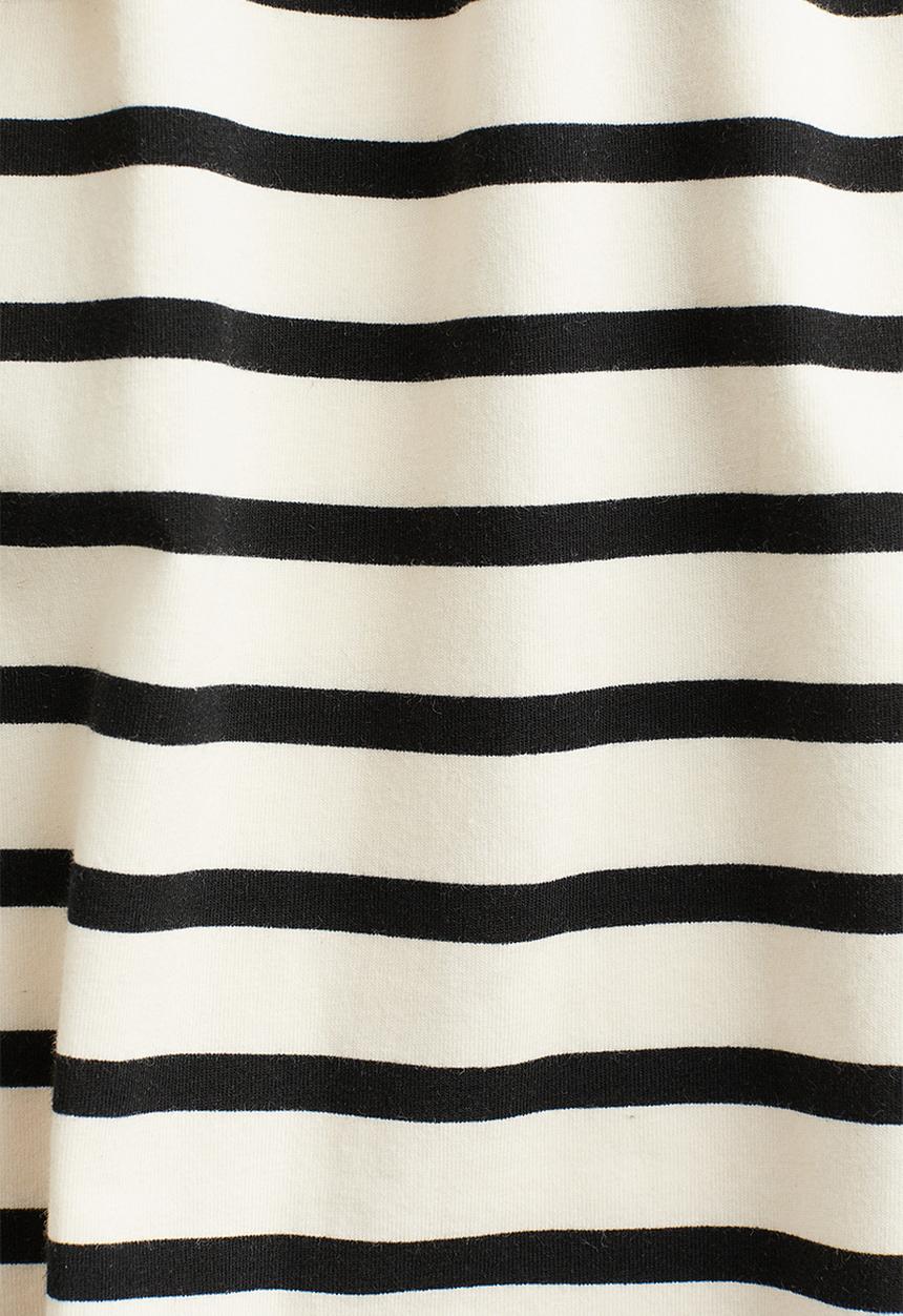 H&M - Puff-sleeved top - light beige striped