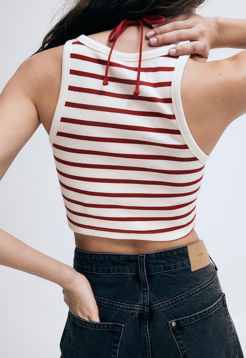 H&M - Cropped vest top - red