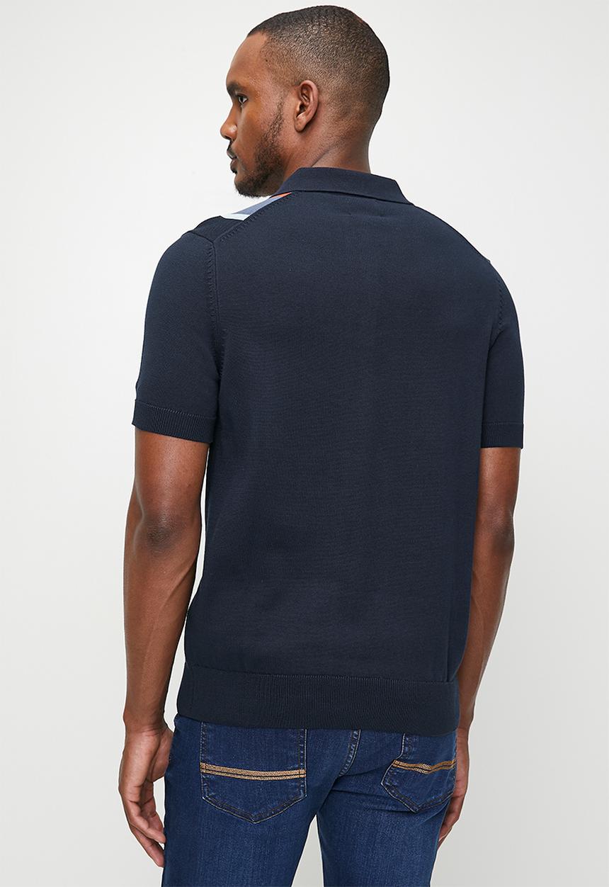 Ben Sherman - Vertical Stripe Polo - Dark Navy