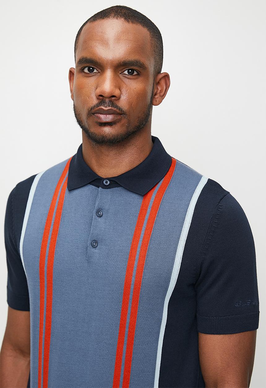 Ben Sherman - Vertical Stripe Polo - Dark Navy