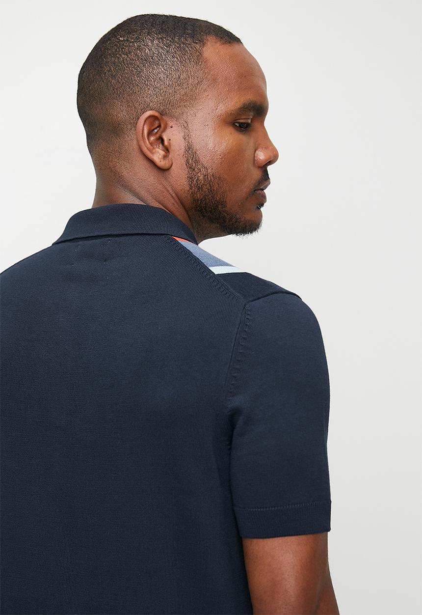 Ben Sherman - Vertical Stripe Polo - Dark Navy