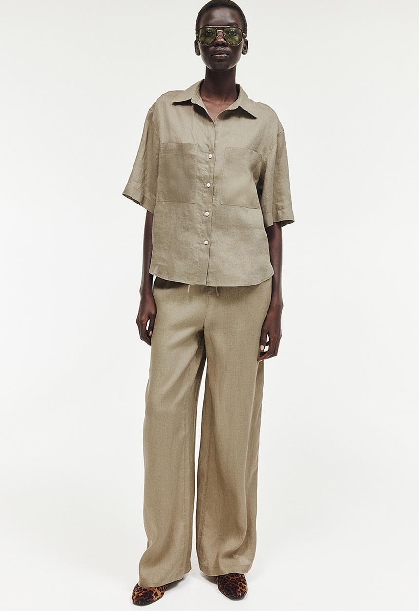 H&M - Linen shirt - dark beige