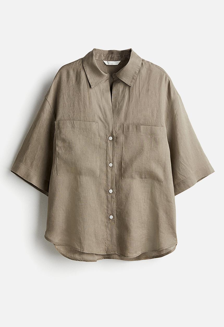 H&M - Linen shirt - dark beige