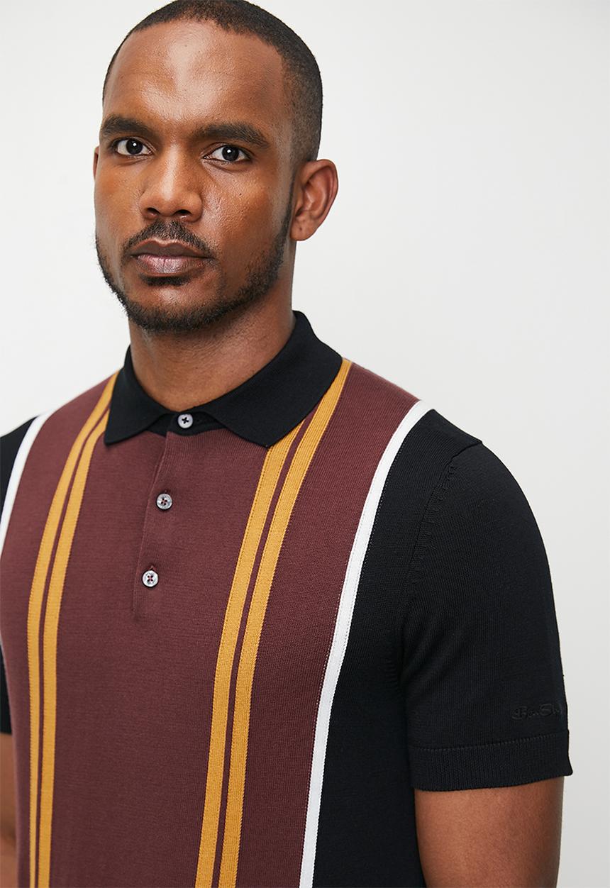 Ben Sherman - Vertical Stripe Polo - Black