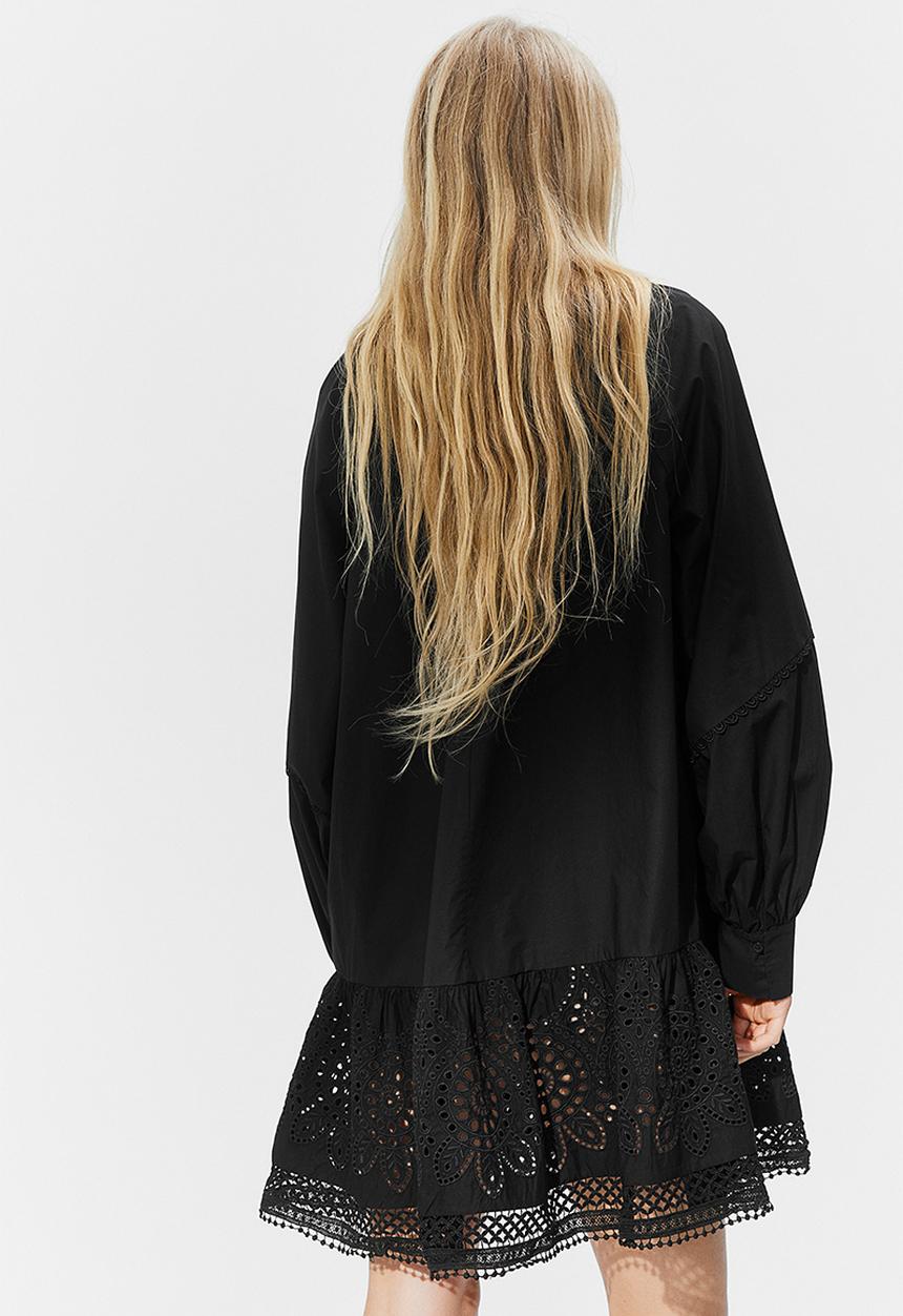 H&M - Broderie anglaise dress - black