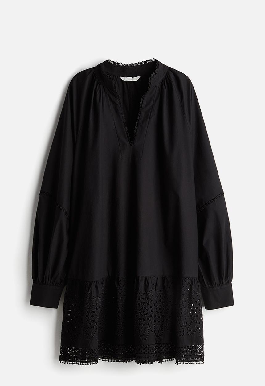 H&M - Broderie anglaise dress - black
