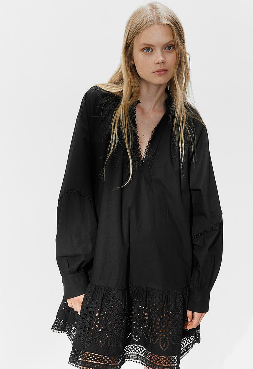 H&M - Broderie anglaise dress - black