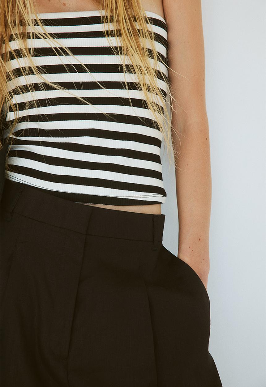 H&M - Tube top - black & white