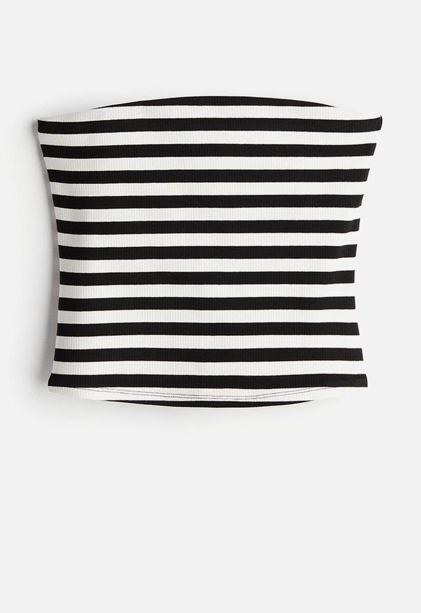 H&M - Tube top - black & white