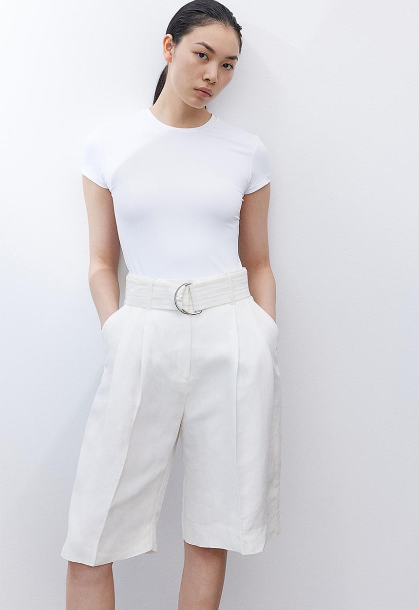 H&M - Fitted T-shirt - white