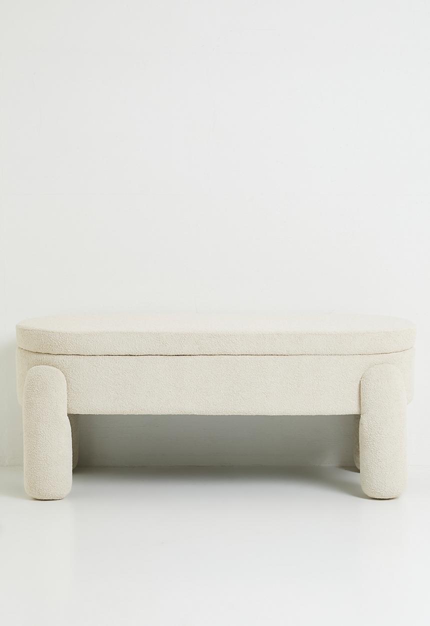 Sixth Floor - Persephone storage bench-platinum