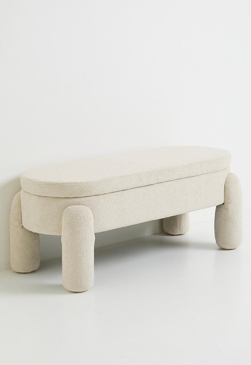 Sixth Floor - Persephone storage bench-platinum
