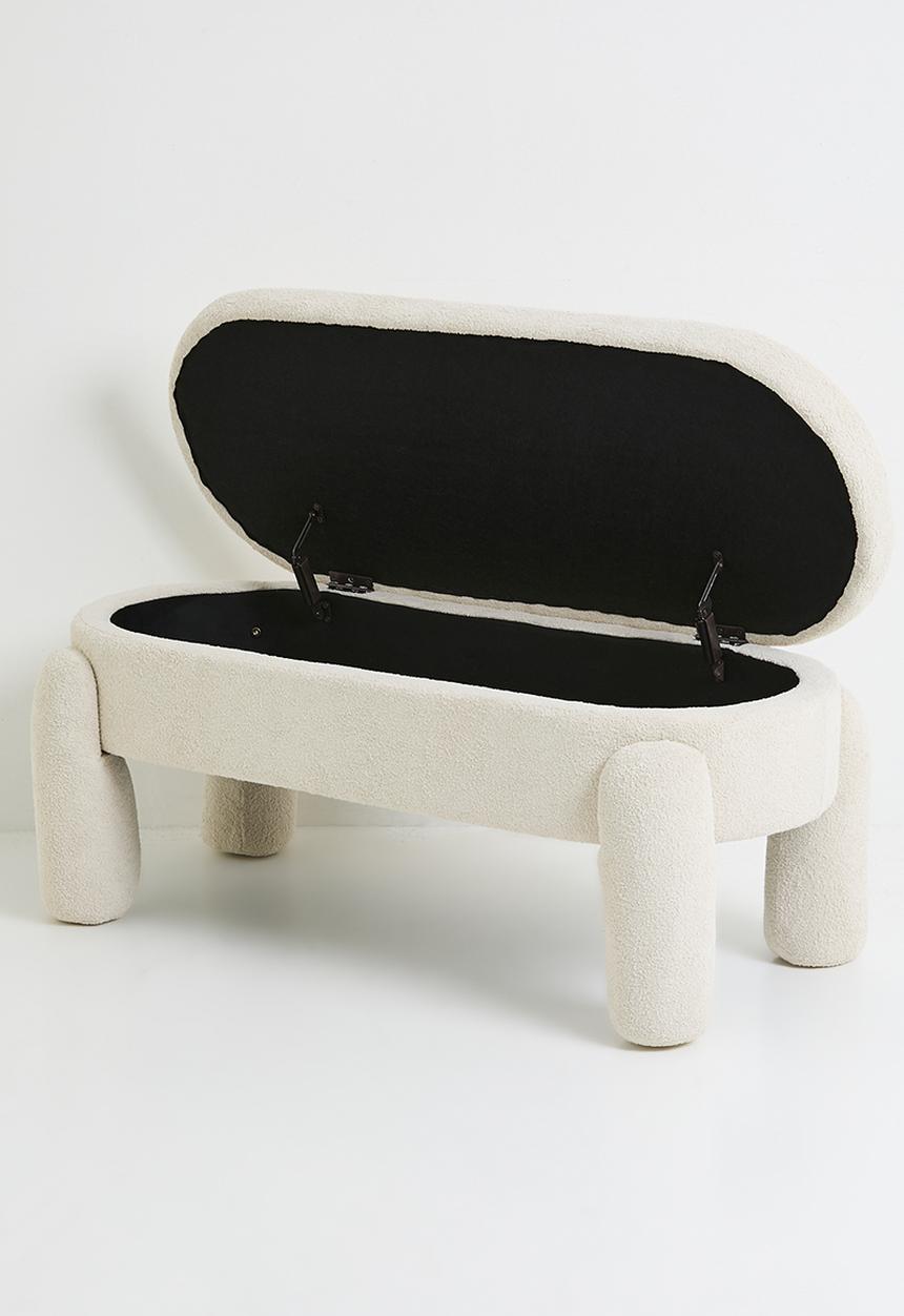 Sixth Floor - Persephone storage bench-platinum