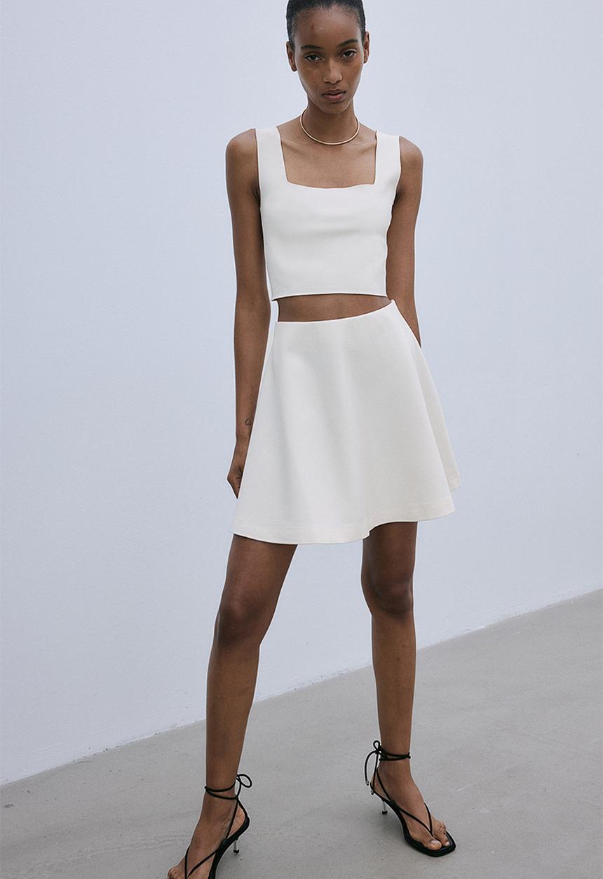 H&M - A-line skirt - cream