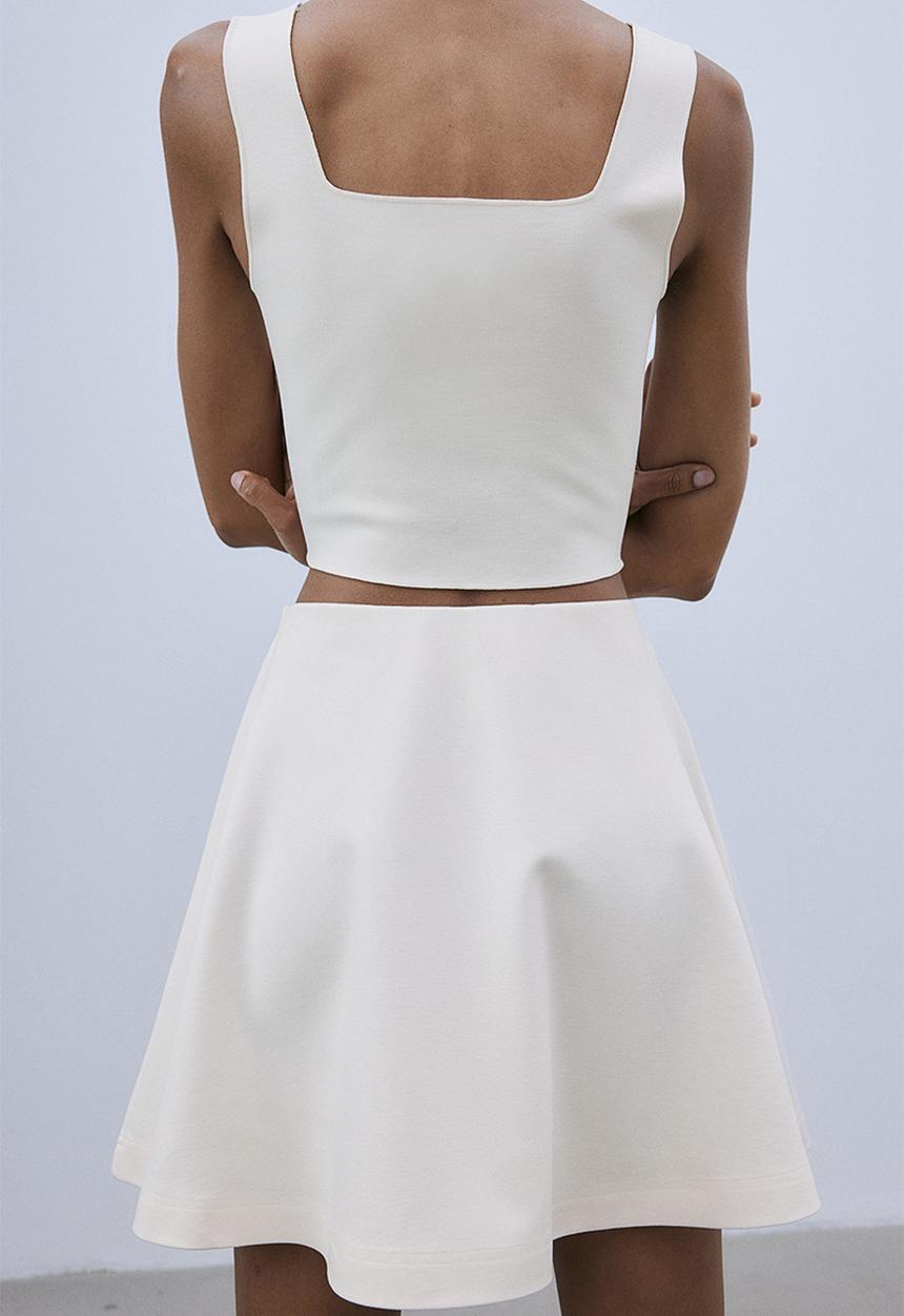 H&M - A-line skirt - cream