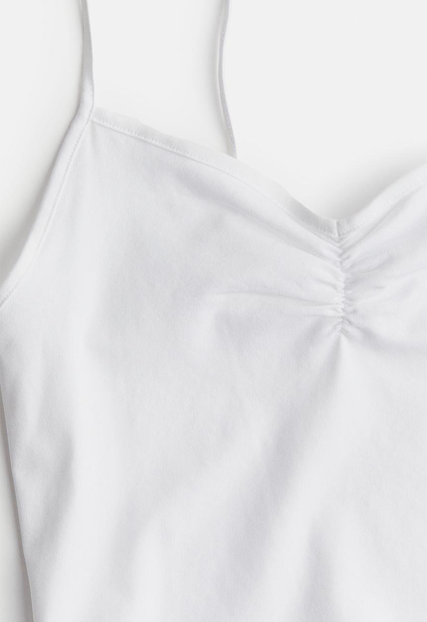 H&M - Cropped strappy top - white
