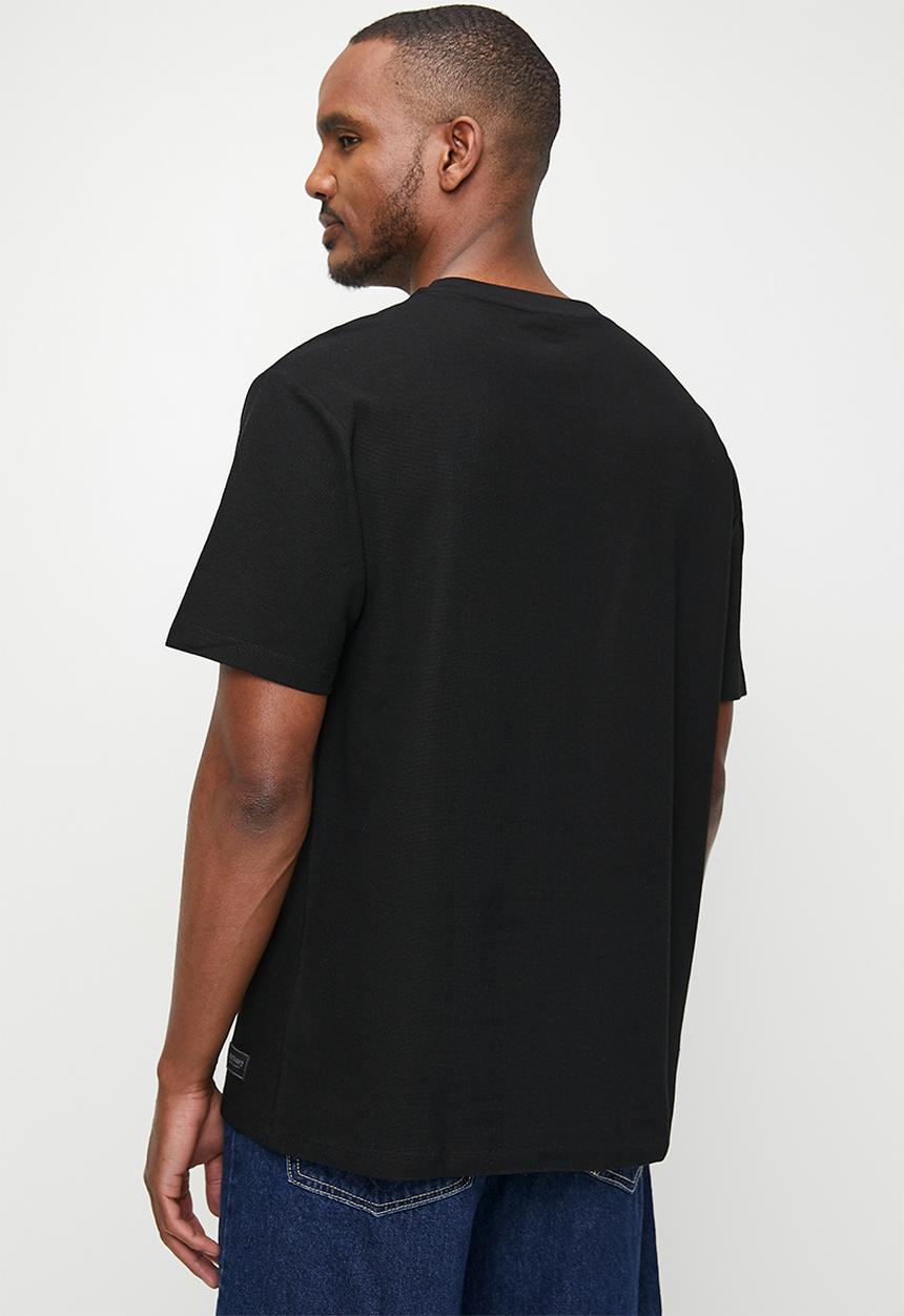Jonathan D - NATHAN Textured Crew Neck Tee - Black