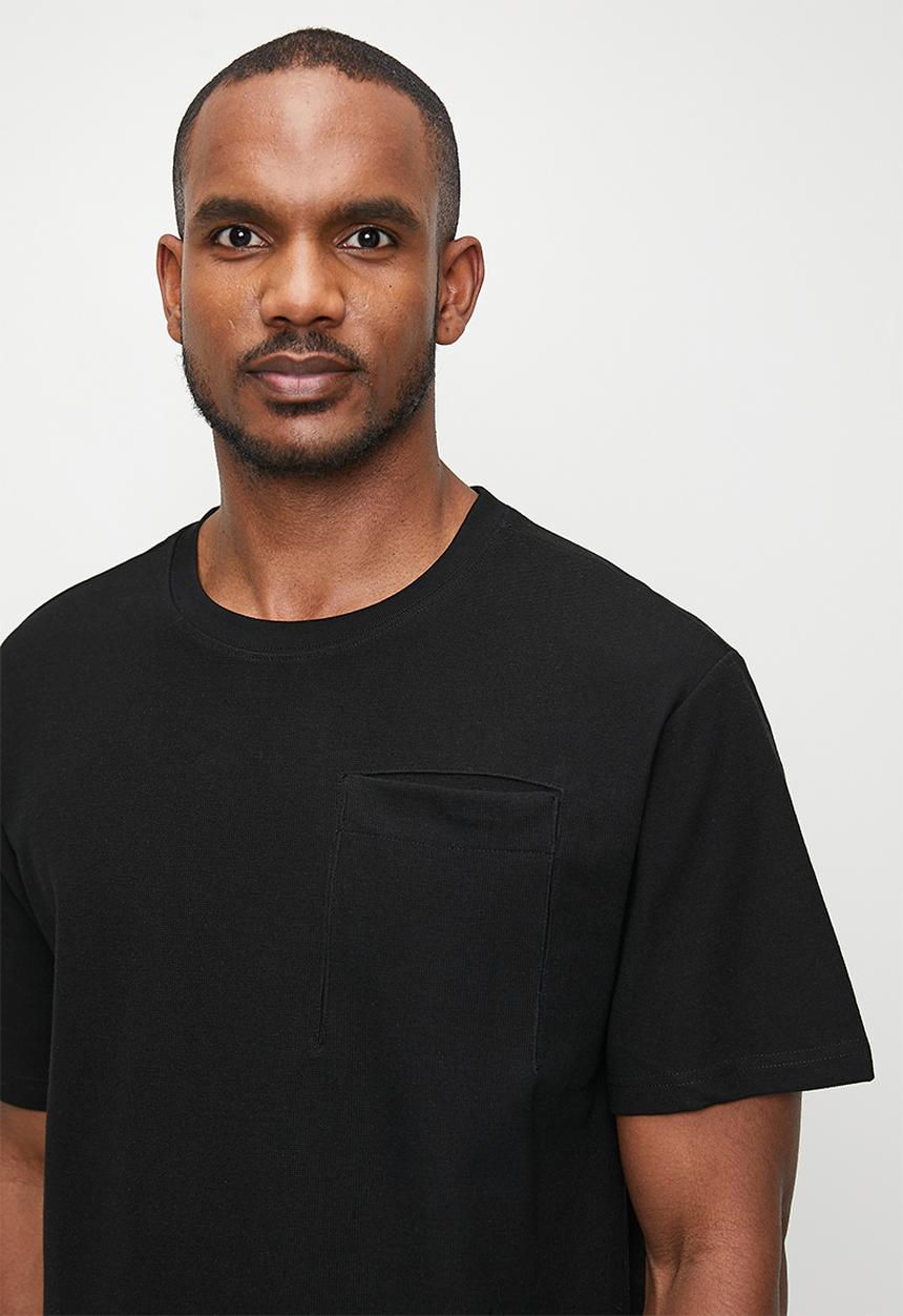 Jonathan D - NATHAN Textured Crew Neck Tee - Black