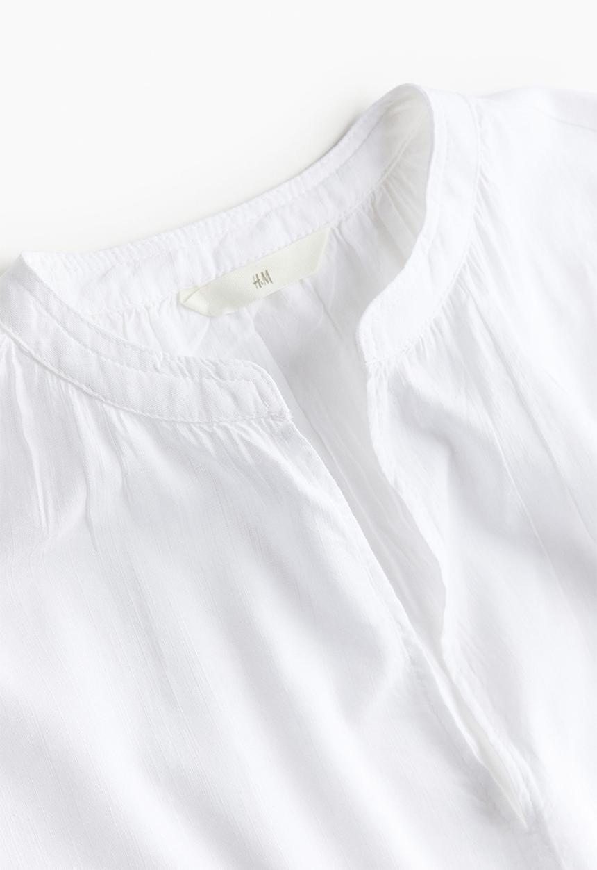 H&M - Cap-sleeved blouse - white