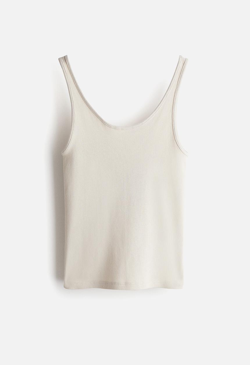 H&M - Ribbed vest top - beige