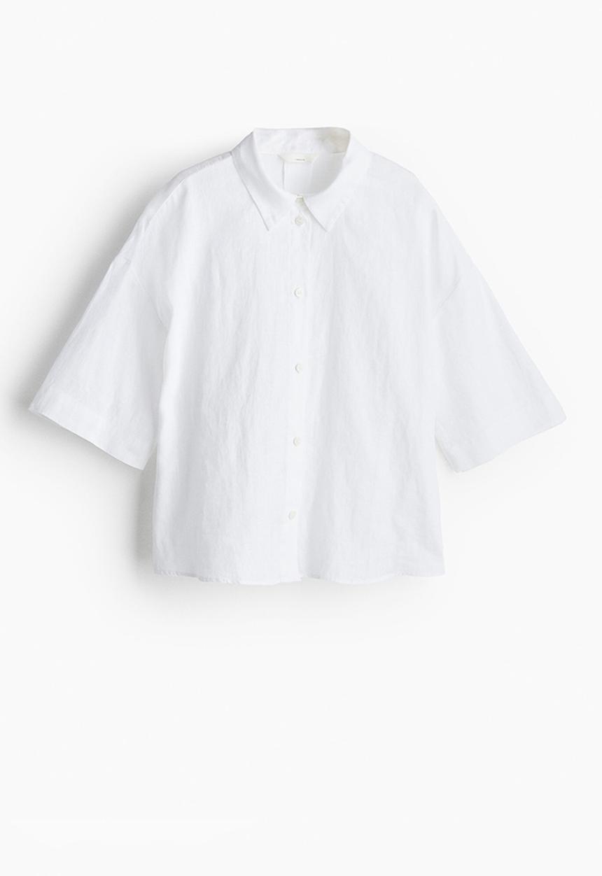 H&M - Linen shirt - white