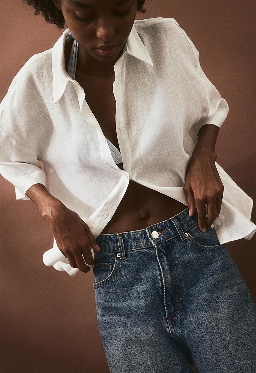 H&M - Linen shirt - white