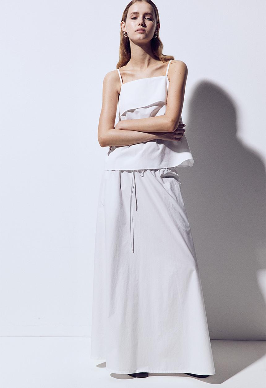 H&M - A-line strappy top - white