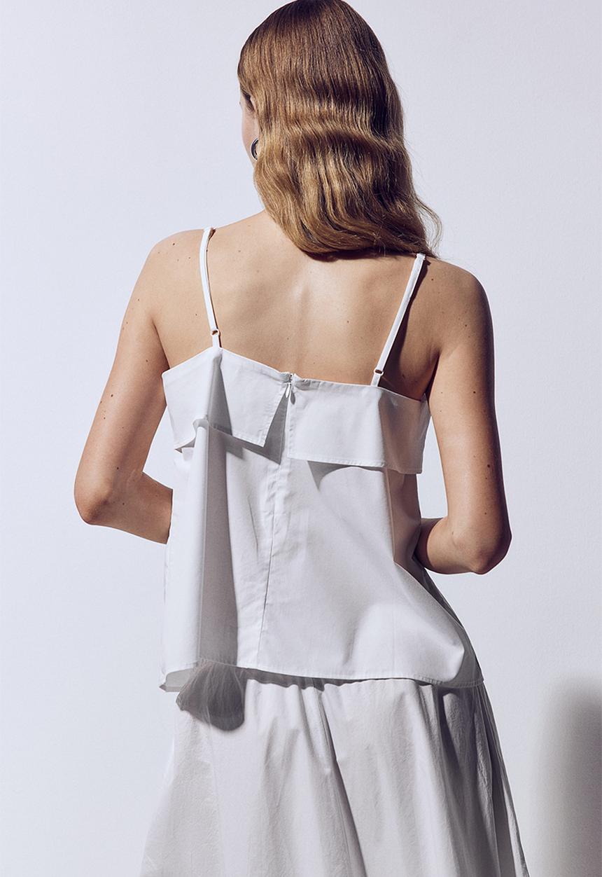 H&M - A-line strappy top - white